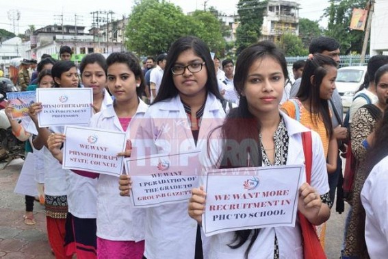 Tripura Physiotherapists protest for long pending demands